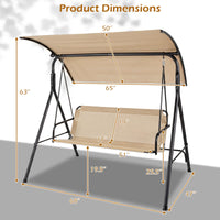 Tangkula 3 Seat Outdoor Patio Swing Chair with Breathable Mesh Fabrics