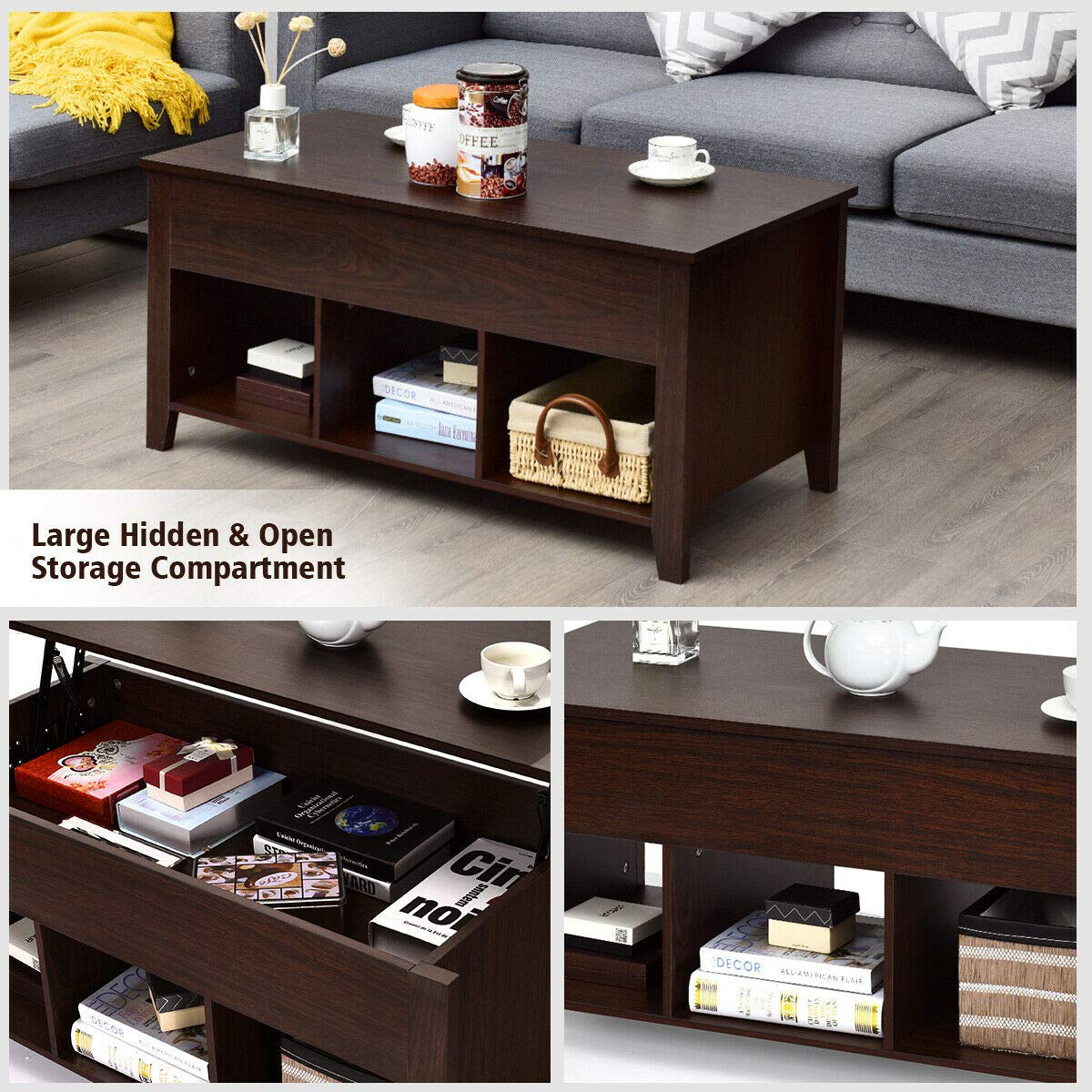 Lift Top Coffee Table - Tangkula