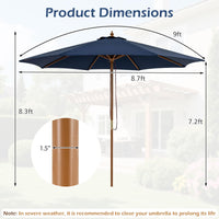 Tangkula 9 FT Patio Umbrella Outdoor Table Market Umbrella