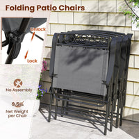 Tangkula Folding Chairs for Outside Set of 4 for Lawn