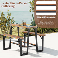 Tangkula Acacia Wood Picnic Table