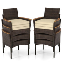 Tangkula Outdoor Patio Wicker Chairs Set of 6