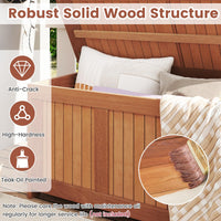 Tangkula 58 Gallon Wood Deck Box for Garden