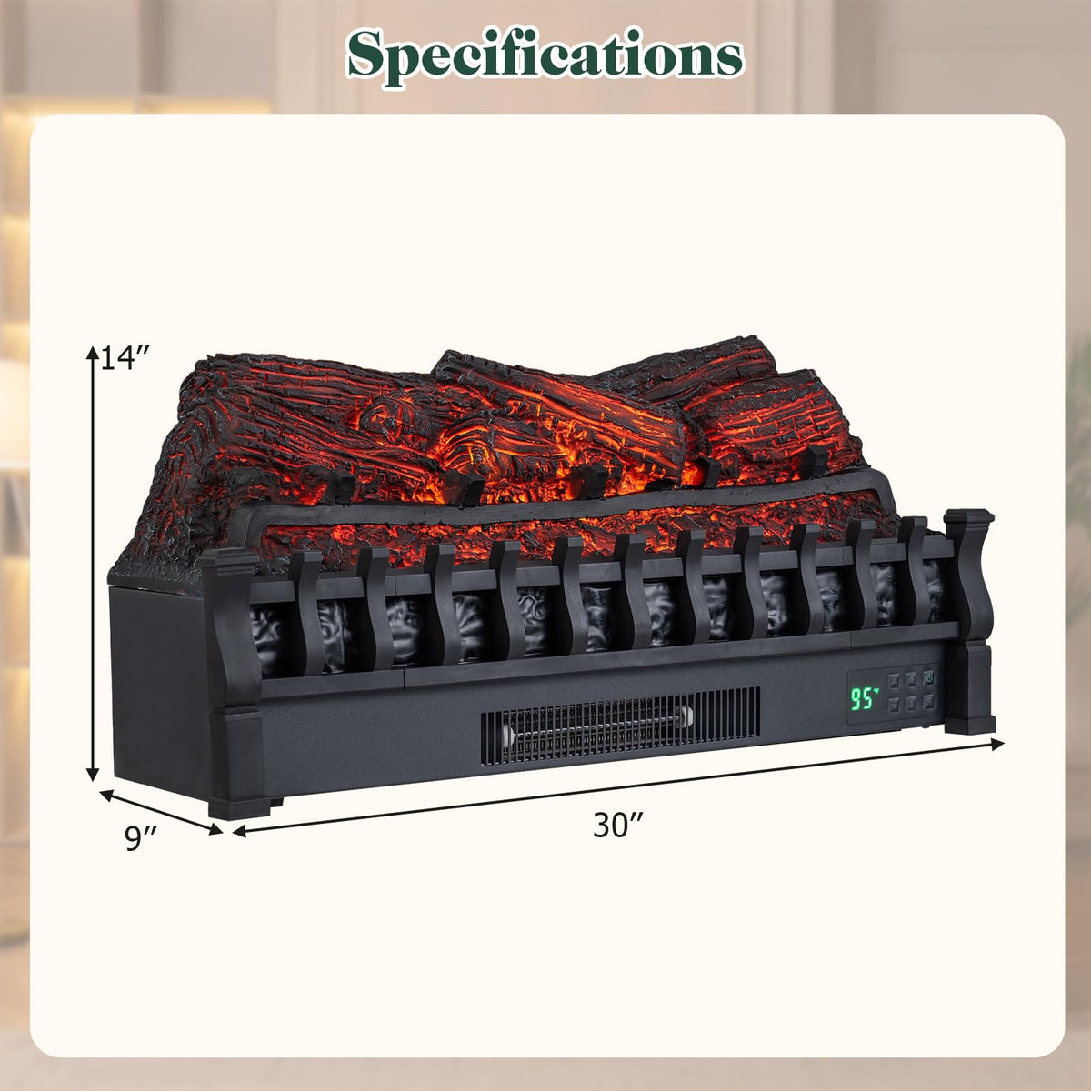 Tangkula 30" Infrared Quartz Electric Fireplace with Remote for Living Room