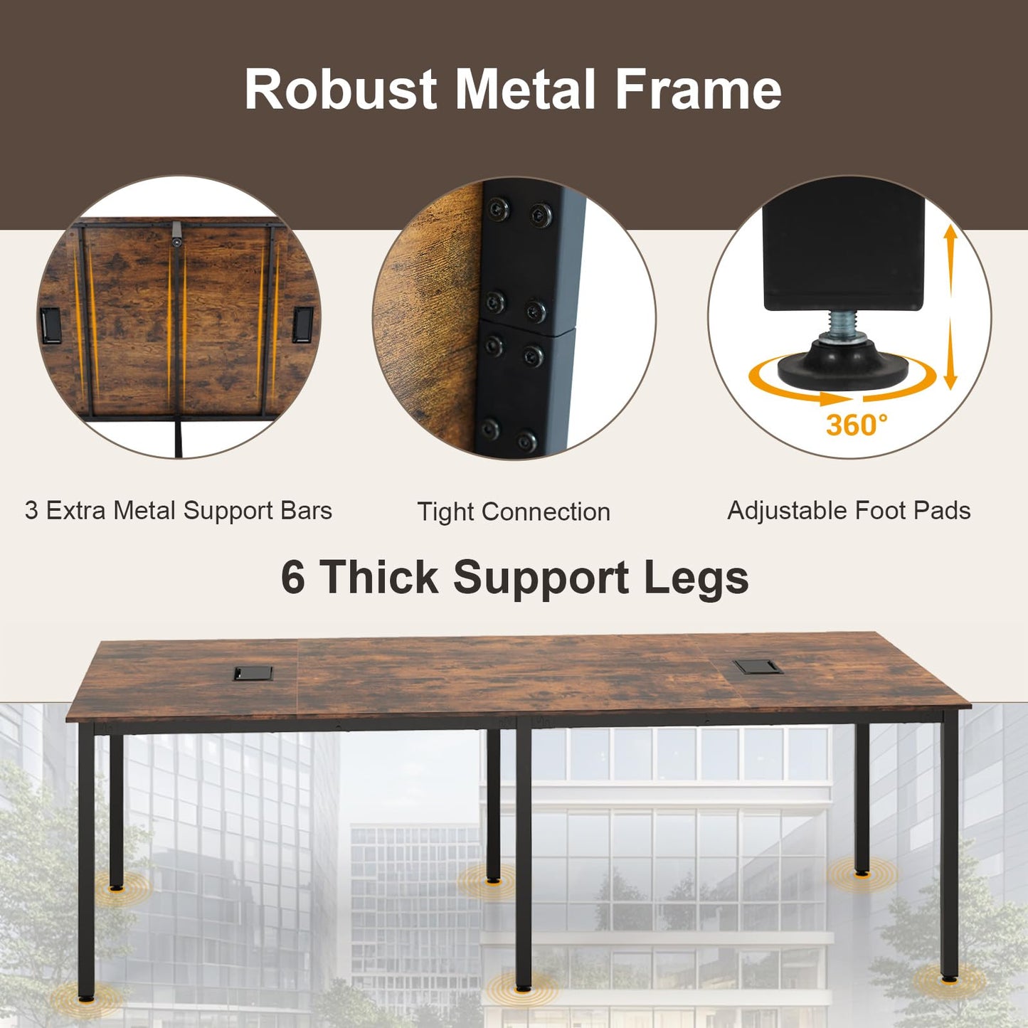 Tangkula 8 FT Conference Table Rectangle Office Computer Desk
