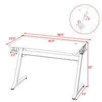 Tangkula Gaming Desk, Z Shaped Ergonomic Gaming Computer Desk