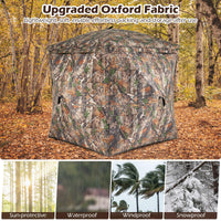 Tangkula 270° See Through Hunting Blind with Silent Magnetic Door & 4 Windows