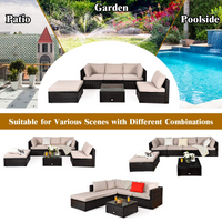 Tangkula 6 Piece Patio Furniture Set,Durable Steel Frame PE Rattan Wicker Sectional Sofa Set