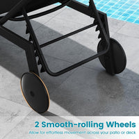 Tangkula Lounge Chair Outdoor with Wheels(1/2)
