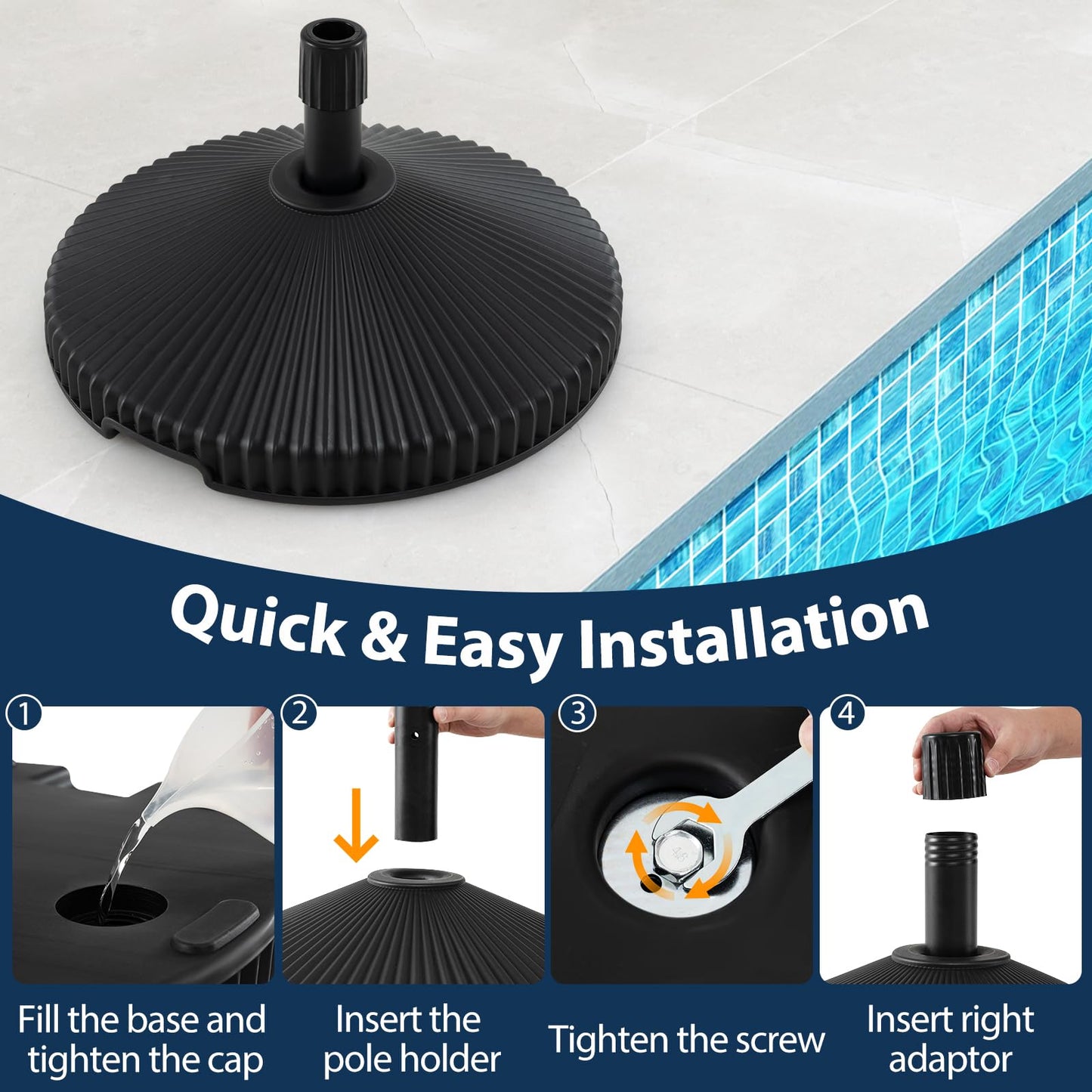 Tangkula Round Umbrella Base（55 lbs）