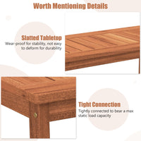 Tangkula Hardwood Outdoor Patio Coffee Table