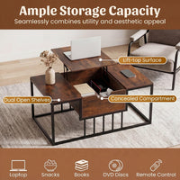 Tangkula Lift Top Coffee Table with Hidden Storage for Living Room