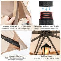 Tangkula 10x12 FT Outdoor Gazebo with Netting
