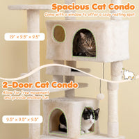 Tangkula 52 Inch Multi-Level Cat Tower with Sisal Scratching Posts