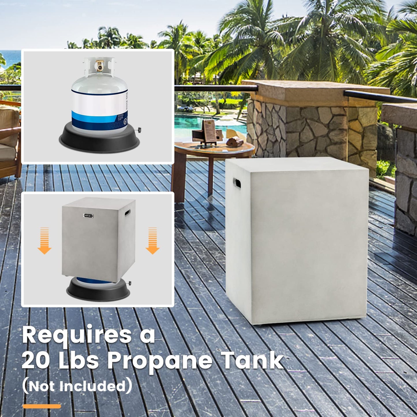 Tangkula Outdoor Propane Tank Cover with Side Handles & Adjustable Foot Pads