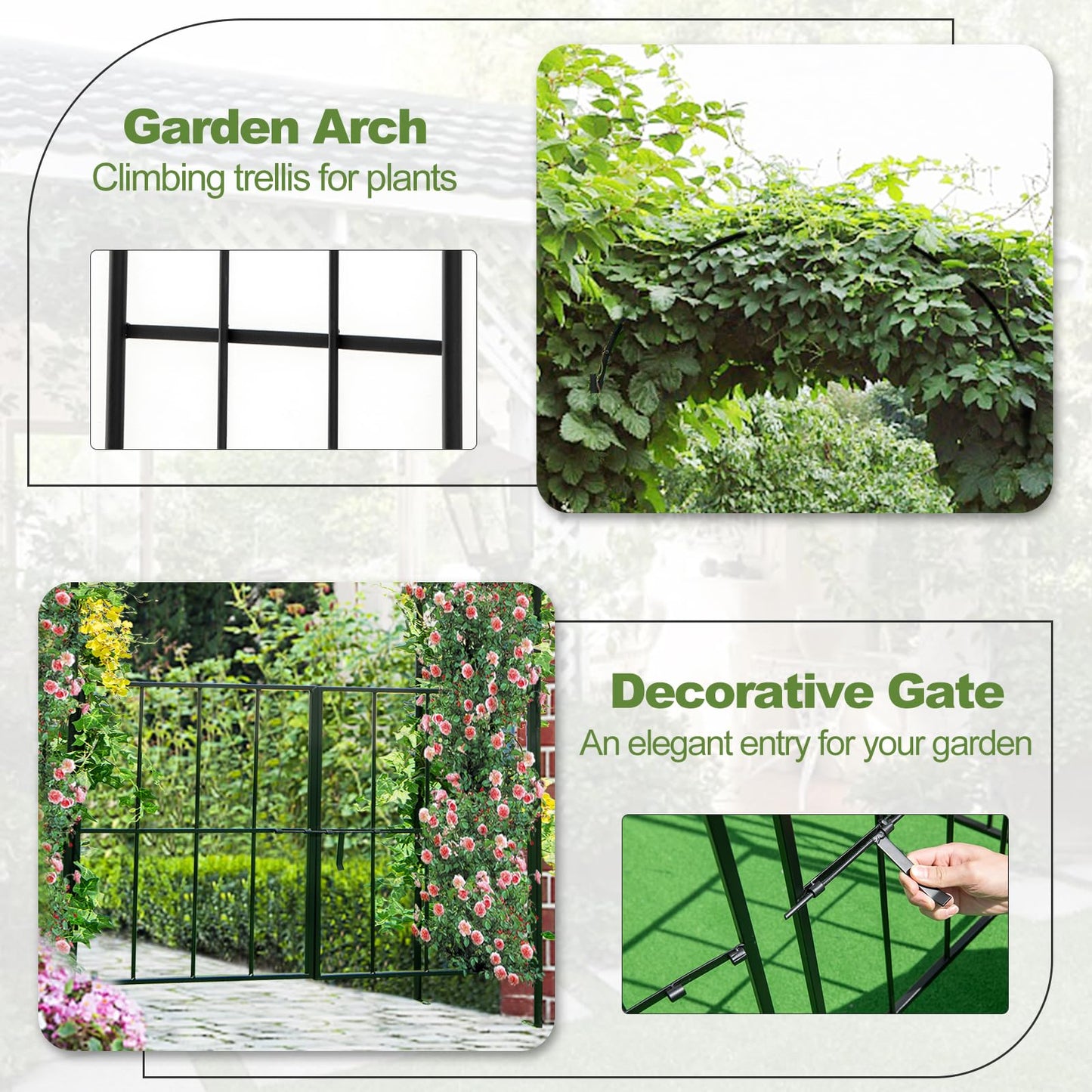 Tangkula 7.5Ft Garden Arbor with Gate
