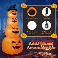 Tangkula 8 FT Halloween Inflatable Pumpkin, 4 Pumpkins Stack Halloween Decorations
