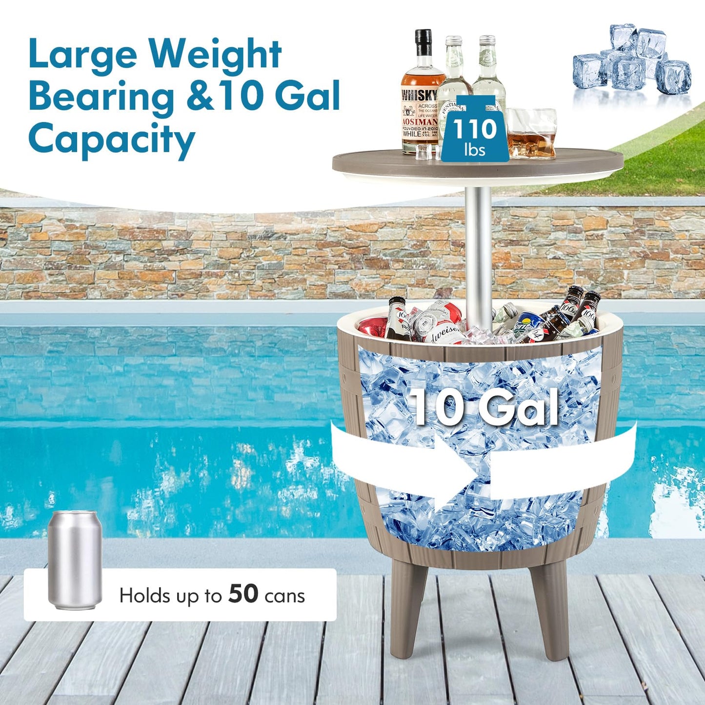 Tangkula 10 Gallon Cooler Bar Table