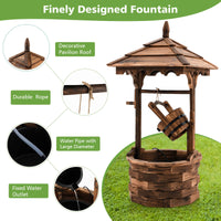 Fontaine en cascade en bois de style ancien Tangkula pour l'extérieur avec pompe à seau (22,5" x 22,5" x 48,5")