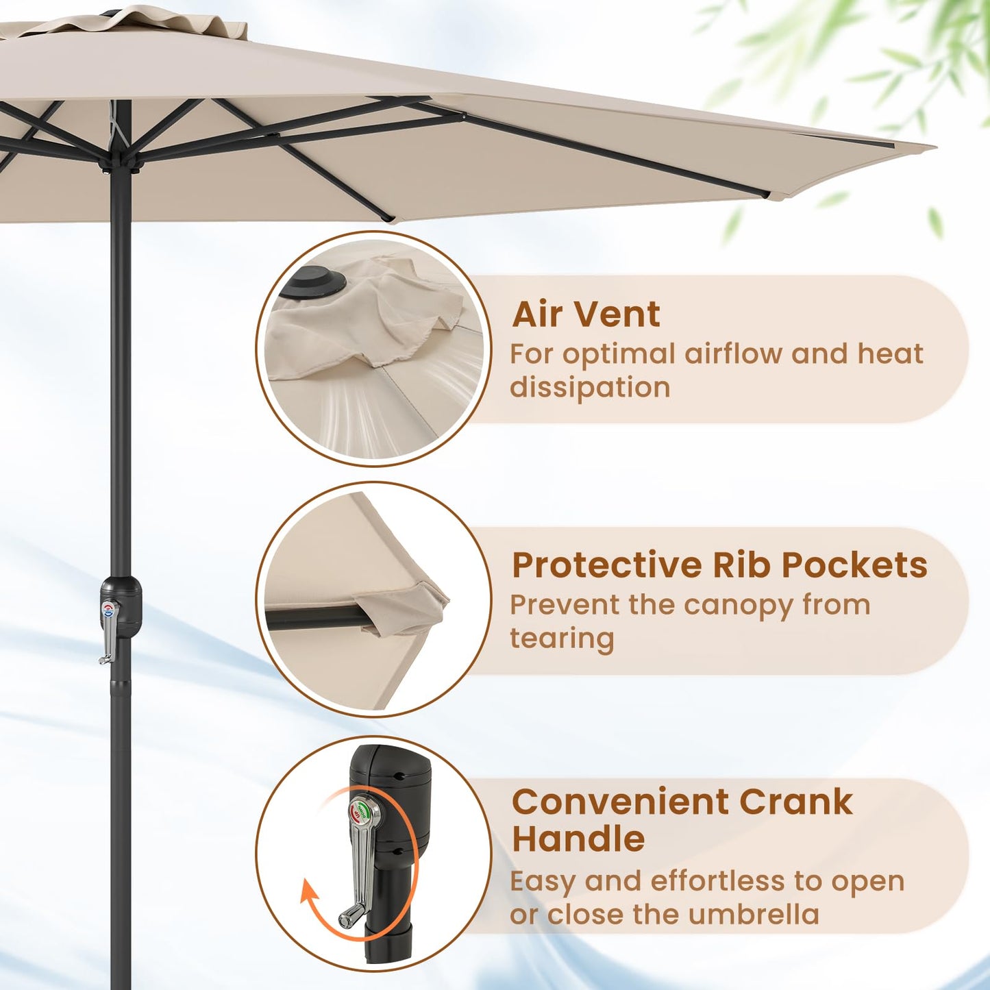 Tangkula Patio Umbrella for Garden Backyard Pool