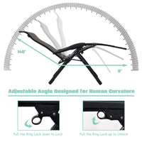 Tangkula Rattan Zero Gravity Chair, Outdoor Adjustable Folding Lounge Chair with Widened Armrest & Locking System