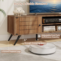 Tangkula 59” Long Media TV Stand with Cable Hole for Living Room