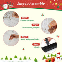 Tangkula Lot de 3 boîtes cadeaux lumineuses avec lumières LED blanc chaud et blanc froid