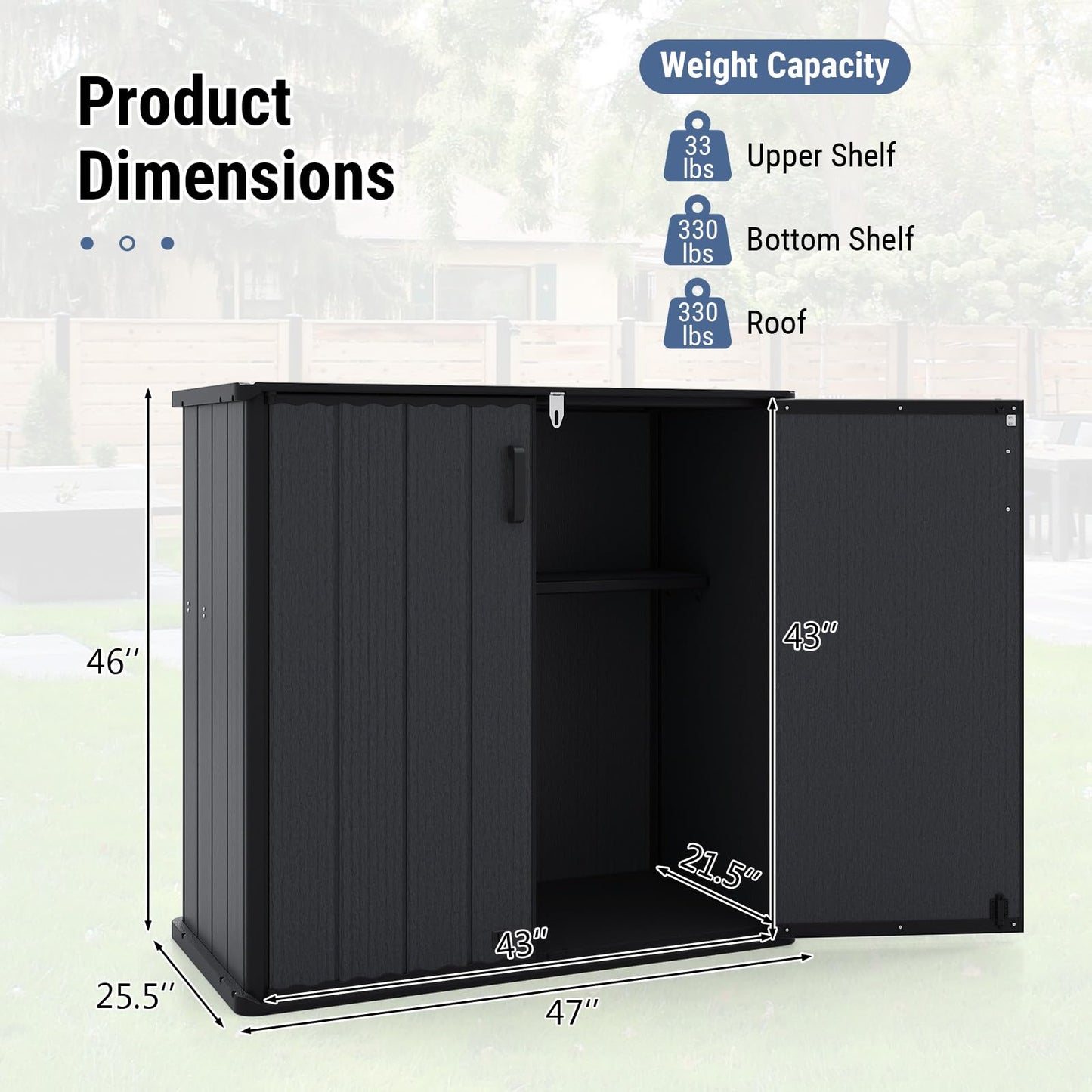 angkula 175 Gallon Outdoor Storage Box All-Weather Resin Patio Storage Box