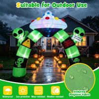 Tangkula 10.5 FT Halloween Lighted Inflatable Alien Archway with LED Lights