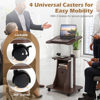 Tangkula Mobile Lectern Podium Stand for Home School