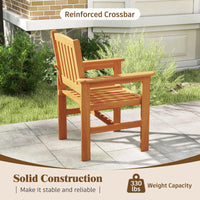 Tangkula Patio Chairs Set Outdoor Wooden Dining Chairs