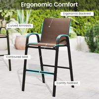 Tangkula 3 Piece Outdoor Bar Set for Backyard