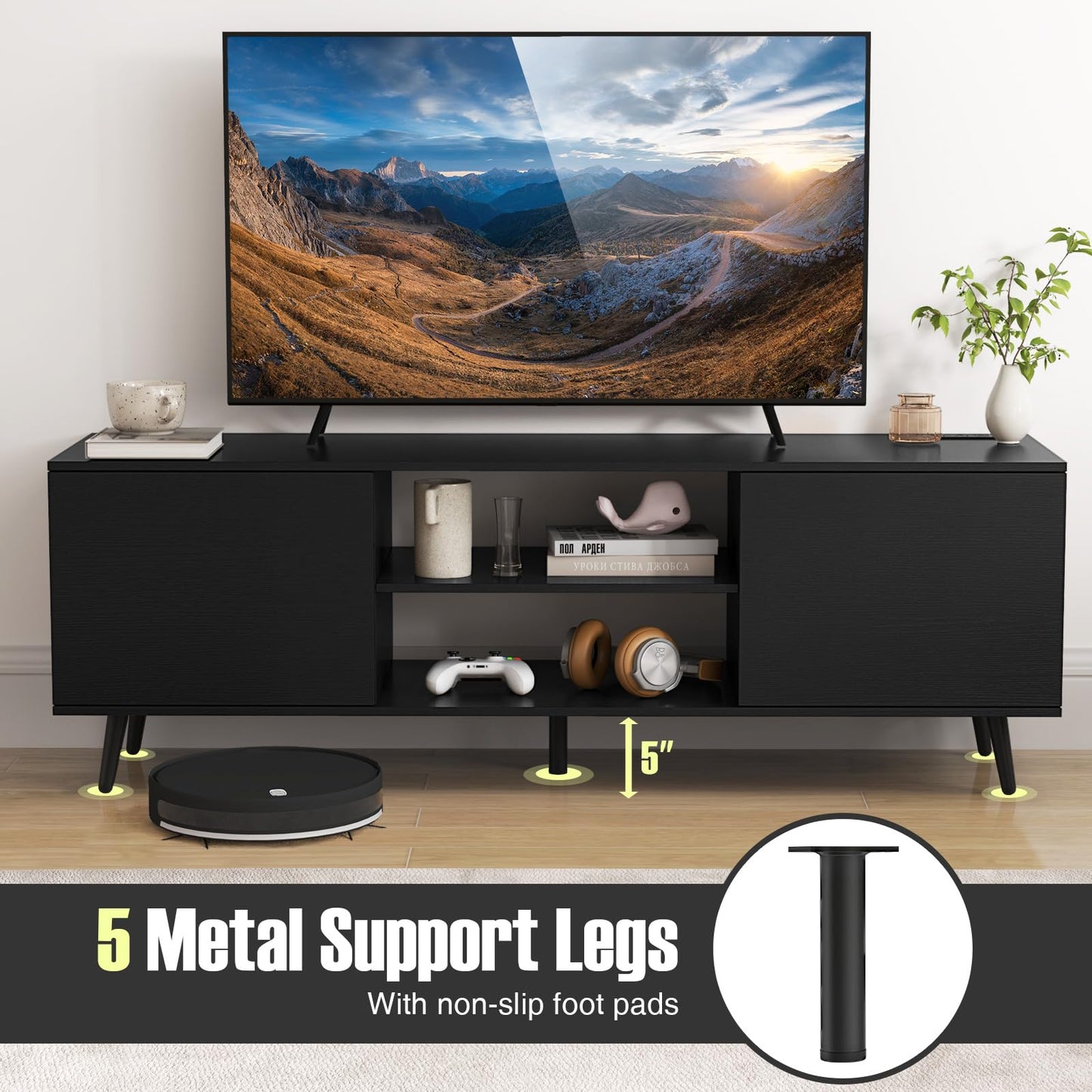 Tangkula TV Stand for 60" TVs for Living Room