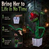 Tangkula Halloween Animated Standing Horror Piranha Plant Decoration