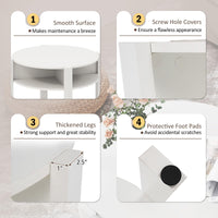 Tangkula 29.5”Round Coffee Table 2-Tier Circle Cocktail Center Table with Storage Shelves