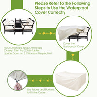 Tangkula 7 Pieces Patio Furniture Set, Outdoor Rattan Conversation Set with Waterproof Cover