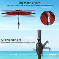Tangkula Heavy Duty Outdoor Umbrella with Push Button Tilt