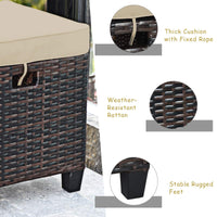 Tangkula 5 PCS Patio Furniture Set with Ottoman