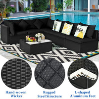 Tangkula 7 Piece Patio Furniture Set with Coffee Table