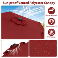 Tangkula 7.5 ft Solar LED Patio Umbrella