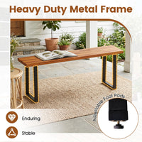 Tangkula Acacia Wood Outdoor Bench(47" x 10.5" x 18",1/2)