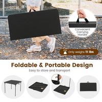 Tangkula 34" Folding Table, Portable Picnic Table with All-Weather HDPE Tabletop, Heavy-Duty Metal Frame