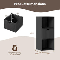 Tangkula Rattan Outdoor Storage Cabinet