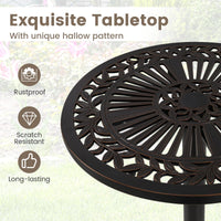 Tangkula Table de bar ronde d'extérieur 61 cm pour jardin, véranda, balcon ou bord de piscine