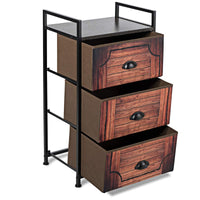 3 Drawer Dresser, Vertical Dresser Storage Tower with Fabric Drawers and Steel Frame