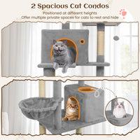 Tangkula 80 Inch Tall Cat Tree with 2 Condos Plush Perch Dangling Toys for Indoor Cats