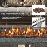 Tangkula 50,000 BTU Fire Pit Table Set, 42.5” Magnesium Oxide Propane Gas Fire Pit w/Hideaway Tank Holder, Protective Cover Included, Simple Ignition