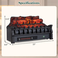 Tangkula 23" WiFi Fireplace Insert Pinewood Set with App and Remote