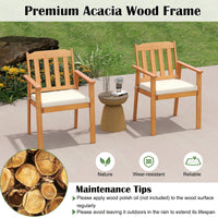 Tangkula Wooden Patio Chair Set of 2/4 for Patio