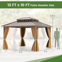 Tangkula 12x12 FT Hardtop Gazebo for Patio Garden Deck